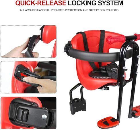 INNOLIFE Baby Bicycle Seat - Front Mounted Child Bike Seat with Handrail, Kids Bike Seat for Adult Bike in Saudi Arabia