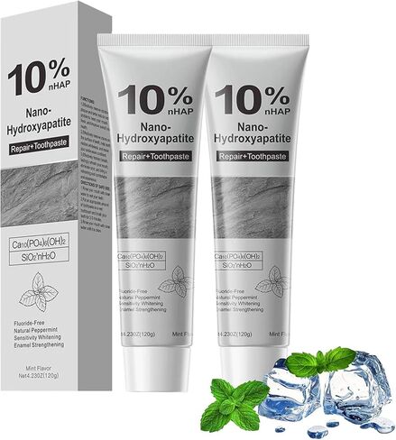 Hydroxyapatite Toothpaste, 10% Nano-Hydroxyapatite Toothpaste for Advanced Enamel Protection,New Upgraded Formula,Gentle Mint,Fresh Breath(2 Pcs) in Saudi Arabia