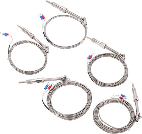 K Type Compression Spring Thermocouple Probe Stainless Steel Temperature Controller Shielded Thermocouple Wire for Factory(2m)(5M) in Saudi Arabia