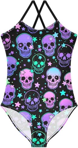 CaTaKu Girls Swimsuits One Piece Bathing Suits Toddler Summer Beach Swimsuits Girls Swimwear 2-8 Years in Saudi Arabia