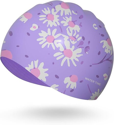 WATERTIME Unisex Soft Silicone Swim Cap for Women and Men, Intensive Training Comfortable Non-Slip Long Hair Swimming Hat in Kuwait