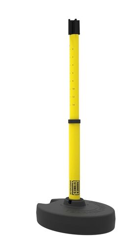 مجموعة نظام تثبيت على الحائط الثابت من Banner Stakes Crowd Control Plus مع حزام قابل للسحب بطول 15 بوصة - لافتة "تحذير - لا تدخل" باللون الأصفر وأجهزة تثبيت، ومقسم أمان داخلي/خارجي (PL4108) in Kuwait