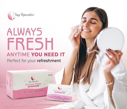 Vagy Rejuvenation Intimate Feminine Wipes – Hypoallergenic Wipes for Women with Aloe & Vitamin E – pH-Balanced, Biodegradable, Travel-Friendly – Feminine Hygiene Post-Workout & Daily Use (30 Count) in Saudi Arabia
