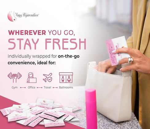 Vagy Rejuvenation Intimate Feminine Wipes – Hypoallergenic Wipes for Women with Aloe & Vitamin E – pH-Balanced, Biodegradable, Travel-Friendly – Feminine Hygiene Post-Workout & Daily Use (30 Count) in Saudi Arabia