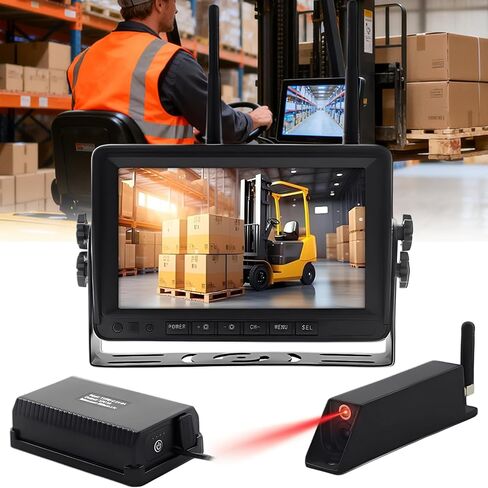 كاميرا لاسلكية HD 720P مع شاشة 7 بوصة، تدعم تسجيل الفيديو، لنظام مراقبة التحميل والتفريغ الآمن للرافعة الشوكية، مع الجزء السفلي المغناطيسي للكاميرا in Kuwait