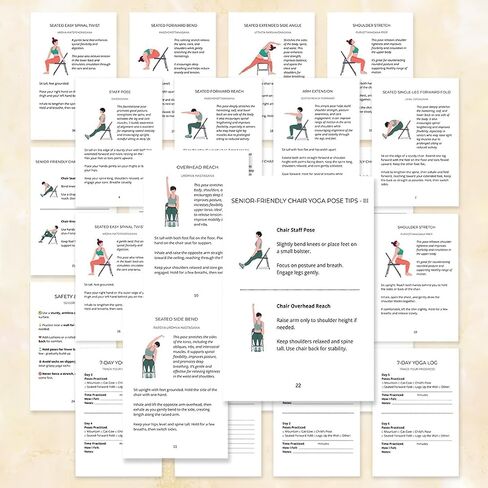 28-Day Chair Yoga Guide Book for Beginners, 60 Workouts for Weight Loss & Flexibility, Spiral Bound Senior Exercise Book,5.5x8.3 Inch,Yellow in Saudi Arabia