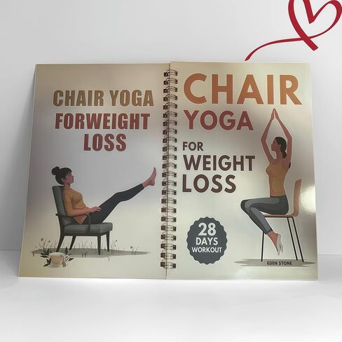28-Day Chair Yoga Guide Book for Beginners, 60 Workouts for Weight Loss & Flexibility, Spiral Bound Senior Exercise Book,5.5x8.3 Inch,Yellow in Saudi Arabia