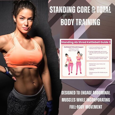 خطة تمرين Kettlebell واقفة لمدة 30 يومًا - برنامج التدريب الأساسي، مخططات التمرين، لا يوجد روتين لتمارين البطن في صالة الألعاب الرياضية المنزلية، أدلة خطوة بخطوة + جدول التمرين in Kuwait
