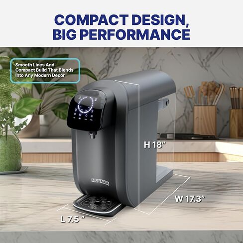NU Aqua 8-Stage Reverse Osmosis Water Filter System Countertop RO with UV | Sediment, Carbon, Mesh & RO Water Membrane Filters | Touch Display w/Water Quality Indicator & Multi Cup Sizes in Saudi Arabia
