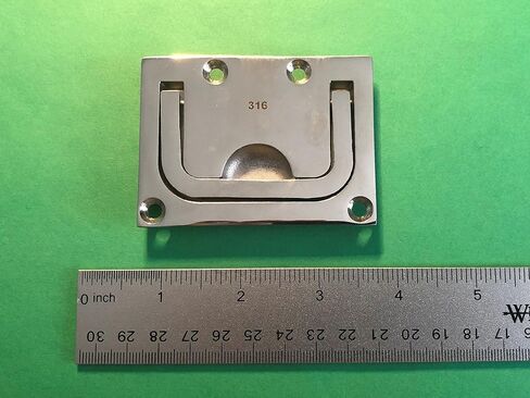 US Stainless Stainless Steel 316 Flush Fitting Lifting Pull 76mm x 56mm (3" x 2.2") Marine Grade in Saudi Arabia