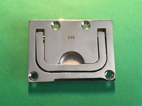 US Stainless Stainless Steel 316 Flush Fitting Lifting Pull 76mm x 56mm (3" x 2.2") Marine Grade in Saudi Arabia