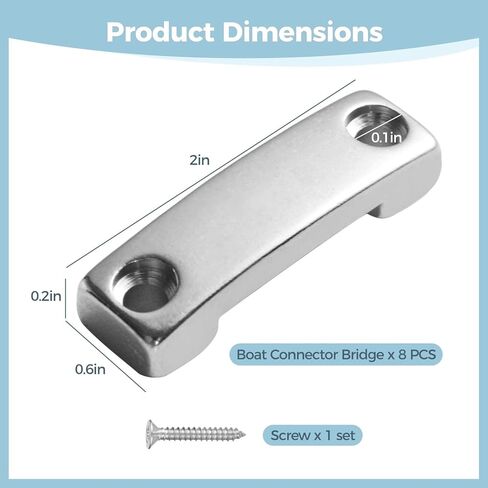 Marine Hardware 8 Pcs, Boat Connector Bridge, Strap Clamp, Belt Hook Hinge Bridge With Screws, Corrosion-Resistant Steel 316 Stainless, For 20 Mm And 25 Mm Webbing, Quality For Outdoor Use in Saudi Arabia