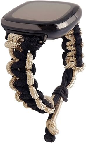Replacement Bands Compatible with Fitbit Versa 3/Versa 4/Fitbit Sense/Sense 2 Bands for Women Men, Hand Braided Rope Bracelet Adjustable Breathable Replacement Soft Nylon Loop Wristband in Saudi Arabia