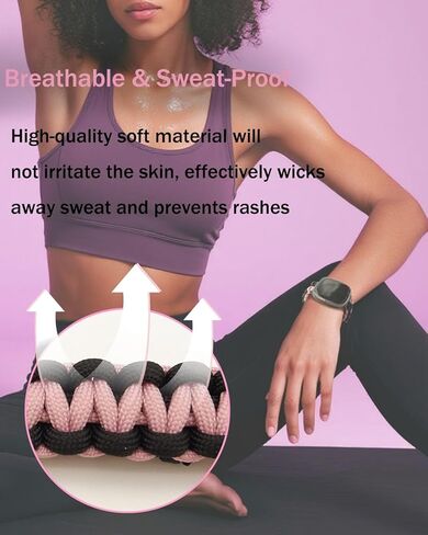Replacement Bands Compatible with Fitbit Versa 3/Versa 4/Fitbit Sense/Sense 2 Bands for Women Men, Hand Braided Rope Bracelet Adjustable Breathable Replacement Soft Nylon Loop Wristband in Saudi Arabia