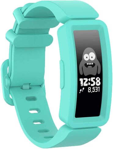 GVFM متوافق مع أحزمة Fitbit Ace 2 للأطفال بعمر 6 سنوات فما فوق، إكسسوارات سوار من السيليكون الناعم، أحزمة رياضية للفتيات متوافقة مع Fitbit Ace 2 (أزرق بحيرة) in Saudi Arabia