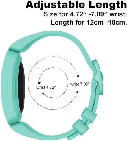 GVFM متوافق مع أحزمة Fitbit Ace 2 للأطفال بعمر 6 سنوات فما فوق، إكسسوارات سوار من السيليكون الناعم، أحزمة رياضية للفتيات متوافقة مع Fitbit Ace 2 (أزرق بحيرة) in Saudi Arabia