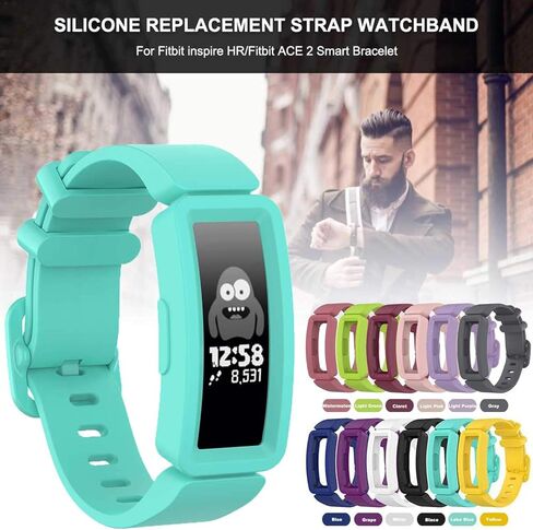 GVFM متوافق مع أحزمة Fitbit Ace 2 للأطفال بعمر 6 سنوات فما فوق، إكسسوارات سوار من السيليكون الناعم، أحزمة رياضية للفتيات متوافقة مع Fitbit Ace 2 (أزرق بحيرة) in Saudi Arabia