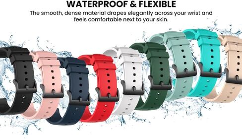 FitTurn [10-Pack] Compatible with Meliya ID208 Plus/for Fitpolo/Quican/Aeac/Tensky ID208 Plus Smartwatch Strap, 22mm Soft Silicone Glossy Replacement Wristband Sport Band Bracelet for Fitpolo for Men/Women in Saudi Arabia