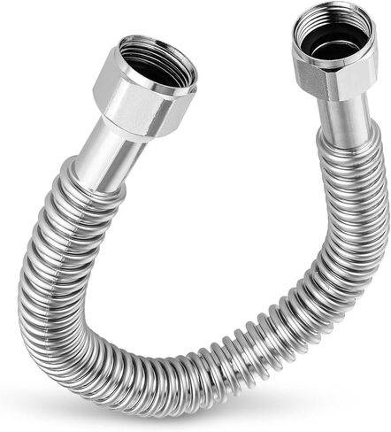 2-PACK Niikappu 18-Inch Stainless Steel Flexible Water Heater Connector, 1" FIP x 1" FIP Hose for Water Heater/Water Softener in Kuwait