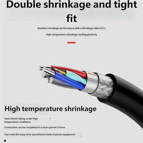 127pcs Waterproof Heat Shrink Tube Kit with Adhesive Lined Heat Shrink Tubing for Wires - Marine Grade and Industrial Shrink Wrap Fully Insulated Black/Red, 7 Sizes in Saudi Arabia