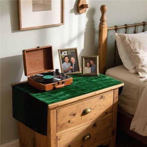 MANSPHIL Emerald Green Velvet Table Runners 36 Inches for Wedding Party Decorations - Short Coffee Table Runner Elegant Luxury Dresser Cover Top Bedroom Nightstand in Saudi Arabia