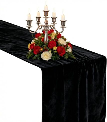 MANSPHIL Emerald Green Velvet Table Runners 36 Inches for Wedding Party Decorations - Short Coffee Table Runner Elegant Luxury Dresser Cover Top Bedroom Nightstand in Saudi Arabia