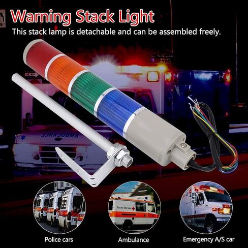 مؤشر ضوء برج الإنذار LED الصناعي باللون الأحمر والأخضر والأصفر والأزرق، 4 مصابيح LED فائقة السطوع لبرج أندون (110 فولت) in Saudi Arabia