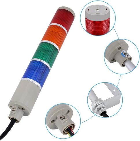 مؤشر ضوء برج الإنذار LED الصناعي باللون الأحمر والأخضر والأصفر والأزرق، 4 مصابيح LED فائقة السطوع لبرج أندون (110 فولت) in Saudi Arabia