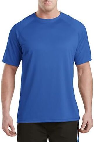 تي شيرت Harbour Bay by DXL للرجال كبير وطويل للسباحة Rash Guard، وردي in Saudi Arabia