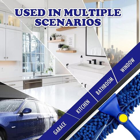 Window Cleaner Squeegee Kit - 2.38M (94inch) Cleaning Equipment with Long Handle 3 in 1 Extendable Window Cleaning Tool for High Windows, Glass, Home, Wall and Car in Saudi Arabia