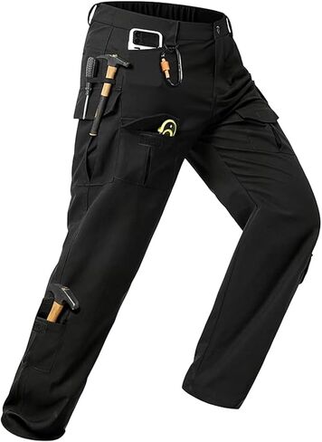 Men's Cargo Pants Lightweight Ripstop Work Pants Outdoor Multi Pockets Tactical Cargo Pants in Saudi Arabia