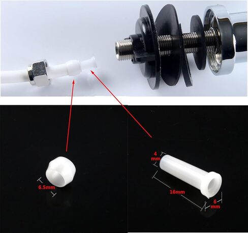 10PCS Water Filter Gooseneck Faucet Fittings 1/4 inch Pipe Sleeve Plug Plastic Sleeve Water Filter Line Fittings PE Pipe Plug End Cap Pipe Crimp White in Saudi Arabia