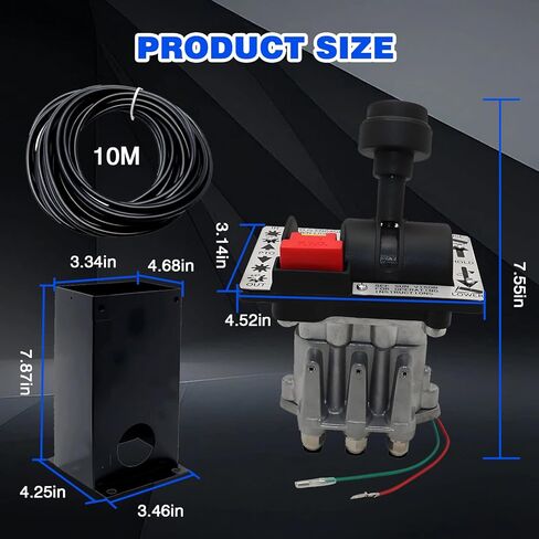 PTO Switch Control Dual Valve Air Set with Kickout Fit for Dump Pump Truck Tipper Hydraulic System, K90 Dual Valve with Console Tower 4 Gear,10m Air Tube,PTO Switch(Replace# AV-295 329358X 329219X) in Saudi Arabia