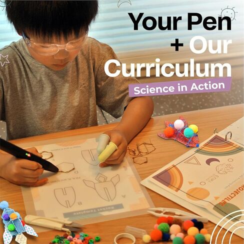 مجموعة الأنشطة التعليمية لمجموعات العلوم والتكنولوجيا والهندسة والرياضيات (STEM) للقلم ثلاثي الأبعاد للأطفال - تتضمن مجموعات العلوم للأطفال من سن 8 إلى 12 عامًا مواد وقوالب مشاريع وأدلة لبناء وإطلاق صاروخك الخاص (القلم غير متضمن) in Saudi Arabia