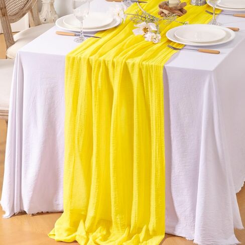 4pcs Light Blue Cheese Cloth Table Runner Spring Baby Blue 120 Inch Soft Rustic Boho Gauze Cheesecloth Table Runner 10FT for Wedding Birthday Party Baby Shower Home Decoration in Saudi Arabia