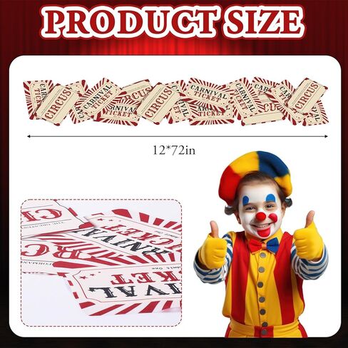 Chumia كرنفال السيرك الطرف الديكور 12 × 72 بوصة كرنفال تذكرة الجدول عداء السيرك البوليستر الجدول عداء للمطبخ تناول الطعام المنزل فيلم ليلة عيد ميلاد لوازم الحفلات في الأماكن المغلقة في الهواء الطلق in Kuwait