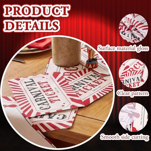 Chumia كرنفال السيرك الطرف الديكور 12 × 72 بوصة كرنفال تذكرة الجدول عداء السيرك البوليستر الجدول عداء للمطبخ تناول الطعام المنزل فيلم ليلة عيد ميلاد لوازم الحفلات في الأماكن المغلقة في الهواء الطلق in Kuwait