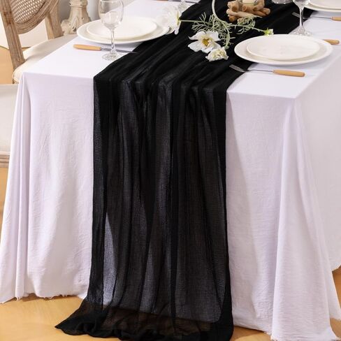 4pcs Light Blue Cheese Cloth Table Runner Spring Baby Blue 120 Inch Soft Rustic Boho Gauze Cheesecloth Table Runner 10FT for Wedding Birthday Party Baby Shower Home Decoration in Saudi Arabia