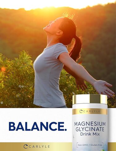 Carlyle Magnesium Glycinate Powder | 5 oz | Drink Mix | Raspberry Lemon Flavor | Non-GMO and Gluten Free Supplement in Saudi Arabia