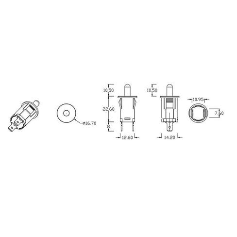RLECS 2pcs Refrigerator Door Light Switch 10mm 250V 10A High Current Control Self-Resetting Normally Open/Closed Pressure Lever Switches in Saudi Arabia