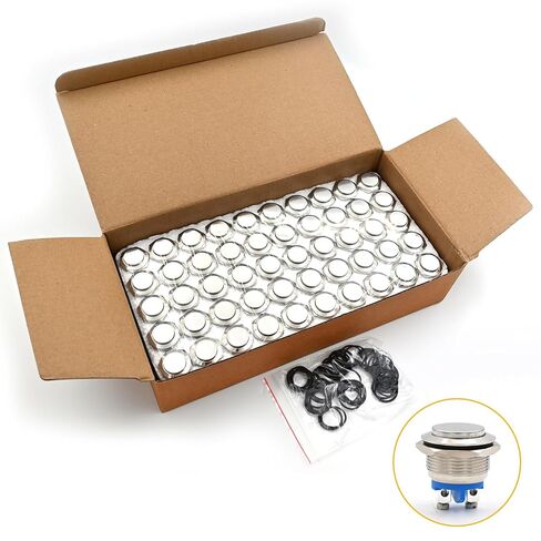 19mm Momentary Push Button Switch, 5PCS Waterproof Marine Horn Button with Nickel Plated Brass Terminals, SPST 12V 24V Black Metal Shell for Car Boat Truck ATV UTV in Saudi Arabia