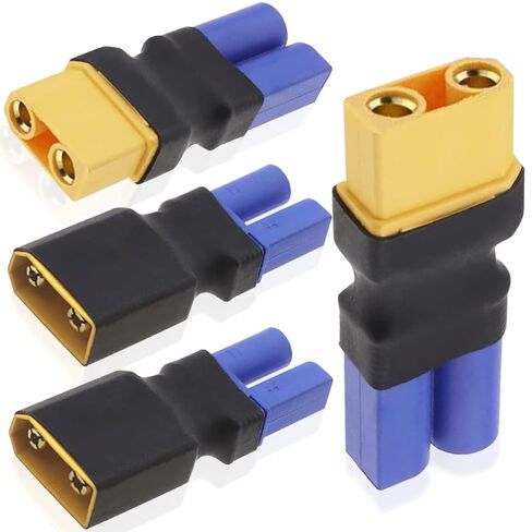 4 قطعة XT90 إلى EC5 أنثى ذكر موصل محول، لا سلك EC5 إلى XT90 أنثى ذكر قابس مهايئ ل RC FPV الطائرة بدون طيار RC سيارة يبو شاحن البطارية ESC in Saudi Arabia