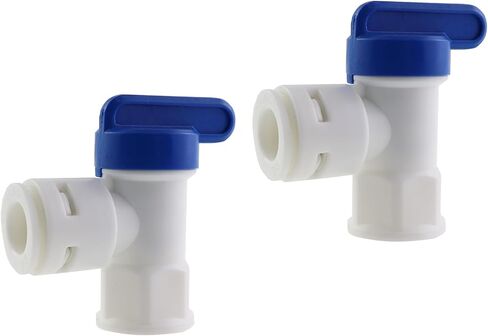 2PCS 1/4inch Thread to 3/8inch Port Pressure Tank Ball Valve Food Beverage POM Port For Water Purification Reverse Osmosis System Water Storage Tank Quick Connect Tank Ball Valve in Saudi Arabia