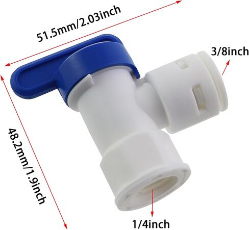 2PCS 1/4inch Thread to 3/8inch Port Pressure Tank Ball Valve Food Beverage POM Port For Water Purification Reverse Osmosis System Water Storage Tank Quick Connect Tank Ball Valve in Saudi Arabia