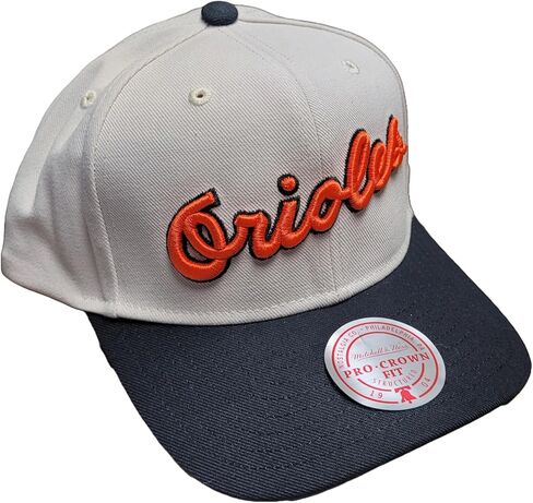 قبعة Mitchell & Ness Baltimore Orioles MLB Off Word Pro Snapback - أوف وايت in Kuwait
