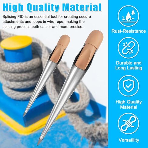 SILANON Rope Splicing FID, Marine Rope Splicing Spikes FID with Plastic Handle FID for Splicing Rope Splicing Tool for Line Wire Diameter 1/8" 1/2" 1" in Saudi Arabia