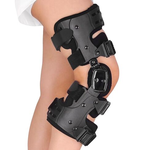 OA Unloader Knee Brace, Support for Arthritis Pain, Osteoarthritis, Cartilage Defect Repair, Avascular Necrosis, Bone on Bone Knee Joint Pain and Degeneration Medial Inside Black(Right Leg) in Saudi Arabia