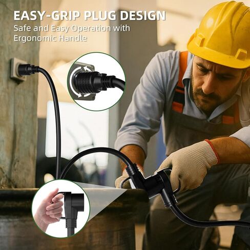 10FT Welder Adapter Extension Cord, NEMA L14-30P to 6-50R, 30 Amp 4-Prong to 3-Prong Generator to Welder Plug, 10AWG Heavy Duty STW, 240V Welding Power Cord with Handle and LED Indicator in Saudi Arabia