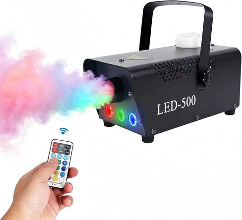 Smoke Machine, Fog Machine with 13 Colorful LED Lights Effect, 500W and 2000CFM Fog with 1 Wireless Remote Controls, Perfect for Wedding, Halloween, Party and Stage Effect (C) in Saudi Arabia