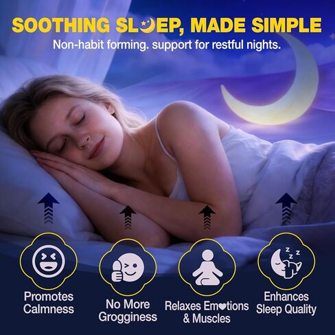 Glycine Gummies for Sleep, Glycine 3g Supplements with NAC, Magnesium Glycinate, L-Theanine, GABA, L Tryptophan, B6 for Relax, Nerve & Brain, Melatonin Free, Sugar Free, Vegan, Blueberry Flavor, 60 Ct in Saudi Arabia